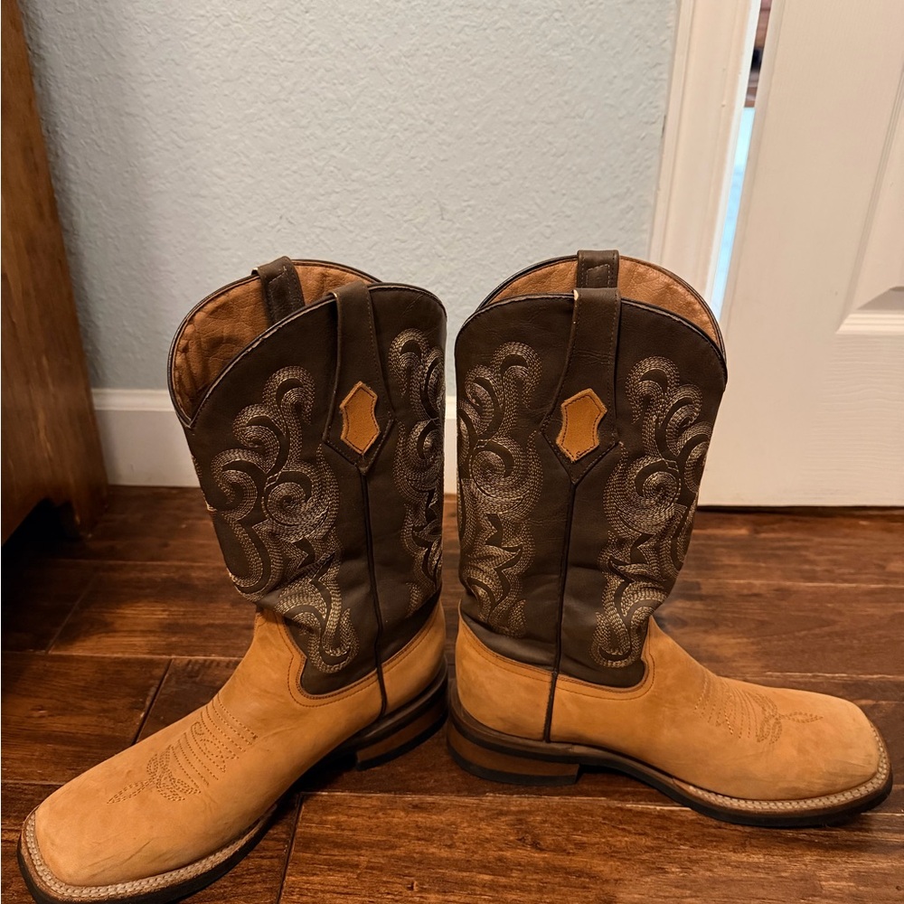 Ferrini Two-Tone Brown Tan Western Cowboy Boots